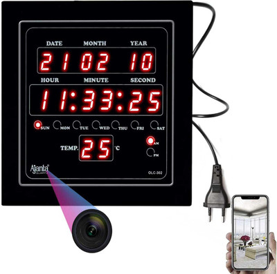 KIFEBITE Wifi Digital Clock HD Hidden Camera, WiFi Home 64GB inbuilt Memory Spy Camera(1 Channel)