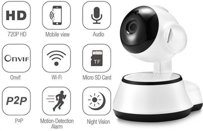 Bzrqx CCTV IP PTZ Camera 1080P WiFi 360° Live View Night Vision Live View TwoWay Audio Security Camera(128 GB, 1 Channel)
