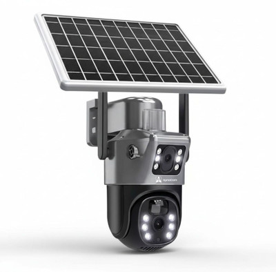 ApnaCam 6+6MP FHD 4G Solar Dual Lens Mini Pan-Tilt CCTV Security Camera(SD Card Support Upto 128 GB, 4 Channel)