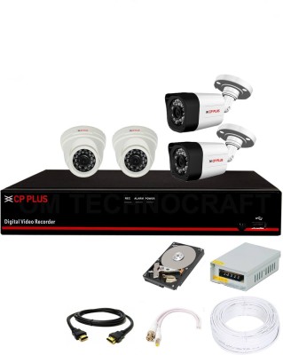 CP PLUS 4 Channal HD DVR 1080p 1Pcs,Outdoor 2.4 MP 2Pcs,Indoor 2.4 MP 2Pcs,Hard Disk, Security Camera(4 Channel)