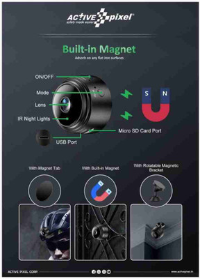 SIFATECH HD Camera WiFi Magnetic Live Stream IP Wireless 1080P Audio Video Nanny Camera Security Camera(1 Channel)