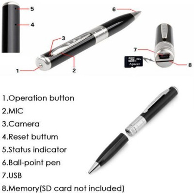 PERAMISYM Spy Pen 32GB Supportable Mini Hidden Camera with Photo & Audio/Video Recorder Spy Camera(32 GB, 1 Channel)