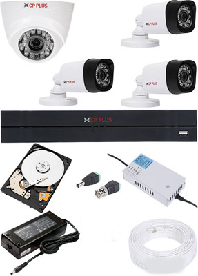 CP PLUS 4 Channal HD DVR 1080p 1Pcs,Bullet Camera 2.4MP 3Pcs,Dome Camera 2.4MP 1Pcs Security Camera(500 GB, 4 Channel)