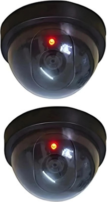 Ankri 2 Dummy Fake Security CCTV DomeCamera Indoor/Outdoor with Flashing Red LED Light Security Camera(1 Channel)