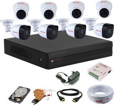CP PLUS 8 Channal HD DVR 1080p 1Pcs,Bullet HD Camera Plug-n-Play Crystal IR LEDs for clearer Night Vision 2.4 MP 4Pcs,Dome HD Camera Plug-n-Play Crystal IR LEDs for clearer Night Vision 2.4 MP 4Pcs,1 TB Hard Disk,Full combo set Security Camera(1 TB, 8 Channel)