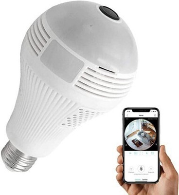 SKY HUB Bulb WiFi Panoramic VR Smart Camera LED Light Night Vision Webcam IP Recorder Spy Camera(32 GB, 1 Channel)