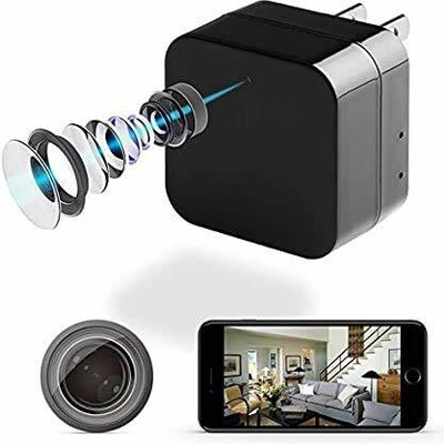 Garundropsy WiFi 1080P HD WiFi Charger Spy Camera Night Vision and Motion Detection Home Security Camera(1 Channel)