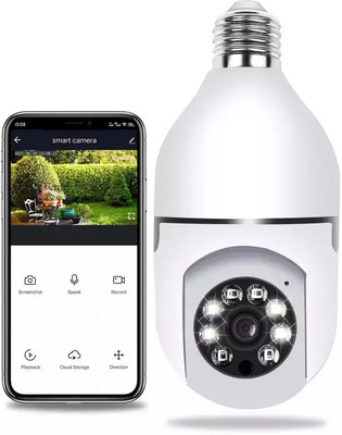 SIOVS Mini LED PTZ Bulb WiFi 5MP 1080P Wireless Spy CCTV Camera Live View Recording Spy Camera(64 GB, 1 Channel)