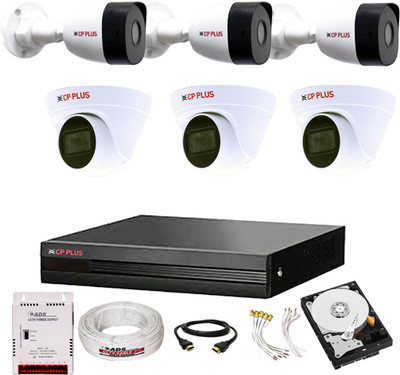 CP PLUS 8CH hibrid' DVR 1080p,3BULLET & 3DOME CAMERA WITH 1TB HDD COMBO KIT Security Camera(1 TB, 8 Channel)