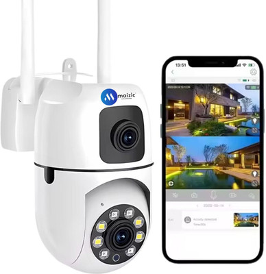 Maizic Smarthome 5+5MP Wifi FHD Mini Dual Lens/Screen 2in1 PTZ+Bullet Indoor CCTV Camera For Home Security Camera(1 Channel)