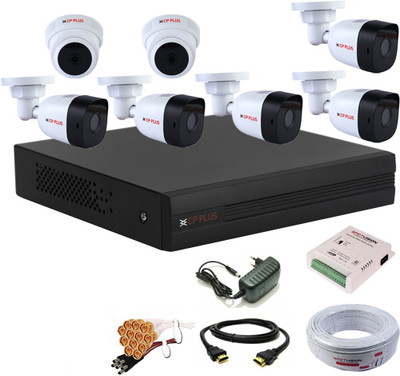 CP PLUS 8 Channal HD DVR 1080p 1Pcs,Bullet HD Camera Plug-n-Play Crystal IR LEDs for clearer Night Vision 2.4 MP 5Pcs,Dome HD Camera Plug-n-Play Crystal IR LEDs for clearer Night Vision 2.4 MP 2Pcs,combo set Security Camera(8 Channel)