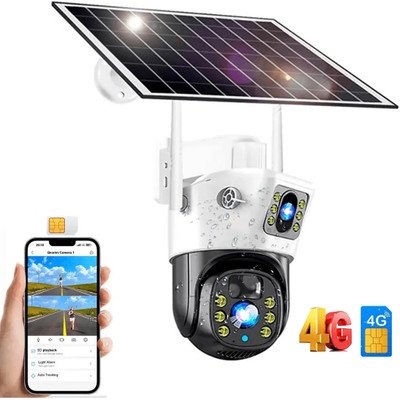 Cxoen Solar 4G PTZ Camera 8MP Dual Light Vision with Built-in Battery Security Camera(128 GB, 1 Channel)