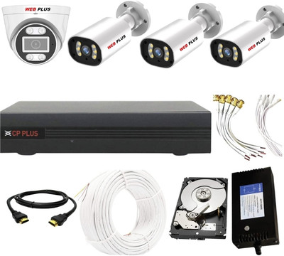 WEB PLUS 4 CHANNAL HD CAMERA SETUP (1 DOME + 3 BULLET CAMERA ) Security Camera(500 GB, 4 Channel)