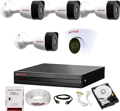CP PLUS 8CH hibrid' DVR 1080p,BULLET 4Pcs,DOME 1PCS, 1TB Hard Disk,Full combo set Security Camera(1 TB, 8 Channel)