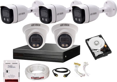 ADS VISION 5MP DVR HD 2 DOME 3 BULLET COLOR VIEW NIGHT VISION Camera Full Set With 1TB HDD Security Camera(1 TB, 8 Channel)