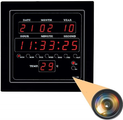 FREDI HD PLUS WiFi Digital Clock HD Hidden Device WiFi Remote View Secret Security Camera(32 GB, 1 Channel)