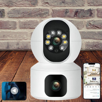 SKY HUB WiFi 4MP Security Camera with Night Vision, Dual Lens, and 2-Way Audio Security Camera(128 GB, 1 Channel)