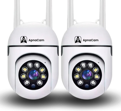 ApnaCam WiFi Mini PTZ 3MP Color Night Vision 1080p V380 Pro App Live View (Pack of 2) Security Camera(4 Channel)