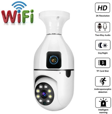 OSQD 1080P Smart WiFi CCTV Camera | LED Bulb Design | 360° View CCTV Security Camera(128 GB, 1 Channel)