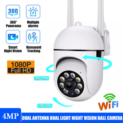 SIOVS CCTV WiFi Wireless PTZ Camera 1080p Night Vision 360° Live View TwoWay Audio Security Camera(64 GB, 1 Channel)