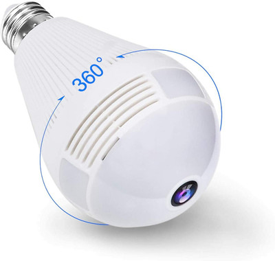 SIOVS Light Bulb Camera 2.4GHz Wireless Security IP, 360 Degrees Panoramic VR Home Surveillance Dome Cam, with Night Vision Motion... Spy Camera(64 GB, 1 Channel)