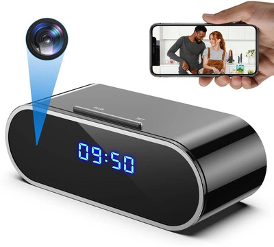 FEERO WiFi Table Clock Security Camera Audio and Video Recording Motion Detection Security Camera(1 Channel)