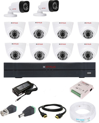 CP PLUS 16 Channal HD DVR, 2.4MP 2 BULLET, 8 DOME CAMERA ,Full combo set Security Camera(16 Channel)