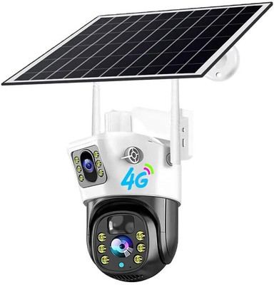 MANIA ELECTRO 4G SOLAR DUAL CAMERA 4MP LIVE VIEW Night Vision|| Wide Angle Motion Tracking Security Camera(128 GB, 2 Channel)