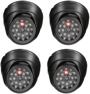 MOHAK 4 PCS Fake Security Camera Dummy Dome CCTV with Blinking Red LED Security Camera(1 Channel)