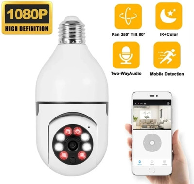 favone 3mp Full hd WiFi ptz Bulb Camera with Smart Human Motion Tracking Security Camera(NO GB, 1 Channel)