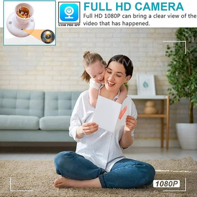 SIFACAM Spy WIFI 4K Bulb Holder Camera Watch 24 Hours Security Camera Security Camera(1 Channel)