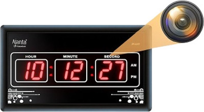 FREDI HD PLUS WiFi Digital Wall Clock Hidden Camera | 1080p HD Security Camera with Live Feed Security Camera(32 GB, 1 Channel)