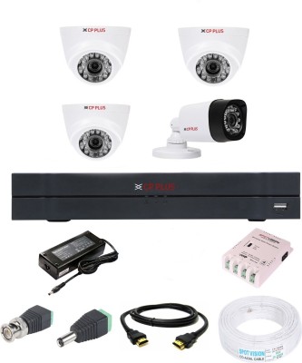 CP PLUS 4 Channal HD DVR 1080p 1Pcs,Bullet Camera 2.4MP 1Pcs,Dome Camera 2.4MP 3Pcs, Security Camera(4 Channel)