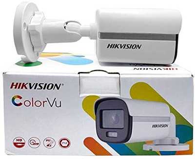 HIKVISION 2MP ColorVu Bullet Camera DS-2CE10DF0T-PFS IP67 White Wired 1Full HD 1080p Security Camera(1 Channel)