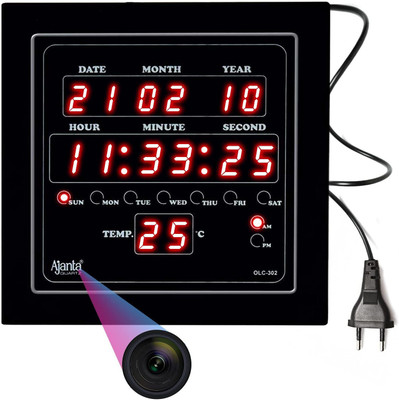 Pelupa WiFi Digital Clock HD Hidden Camera, WiFi Home 64GB inbuilt Memory Security Spy Camera(1 Channel)