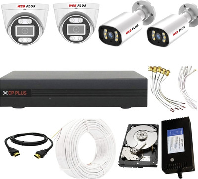 WEB PLUS 4 CHANNAL HD CAMERA SETUP (2 DOME + 2 BULLET CAMERA ) Security Camera(500 GB, 4 Channel)