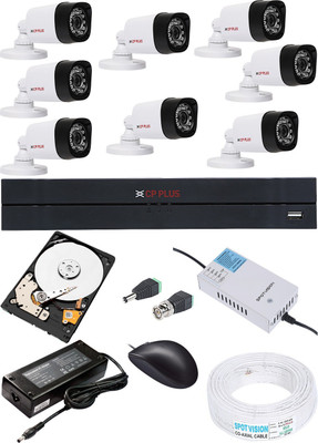 CP PLUS CP PLUS CP-UVR-0801E1-V4 8CH 720P RESOLUTION DVR,CP-USC-TA10L2-0360 1MP BULLET CAMERA 08PCS, WITH 1TB SATA HARD DISK,COMBO KIT. Security Camera(1 TB, 8 Channel)