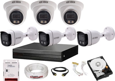 ADS VISION 3MP FULL HD 3DOME 3BULLET COLOR VIEW NIGHT VISION COMBO Set With 1TB HDD Security Camera(1 TB, 8 Channel)