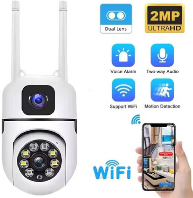 SKY HUB Dual Lens 4MP WiFi Camera | Night Vision | Motion Detection | Audio Talk Security Camera(128 GB, 1 Channel)