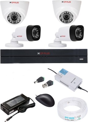 CP PLUS 4 Channal HD DVR 1080p 1Pcs,Bullet Camera 2.4MP 2Pcs,Dome Camera 2.4MP 2Pcs Security Camera(4 Channel)