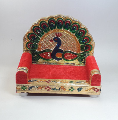 RDH ENTERPRISES Wooden Meenakari Singhasan For Thakur ji Singhasan, Laddu Gopal ji Singhasan Engineered Wood Home Temple(Height: 12.5, DIY(Do-It-Yourself))