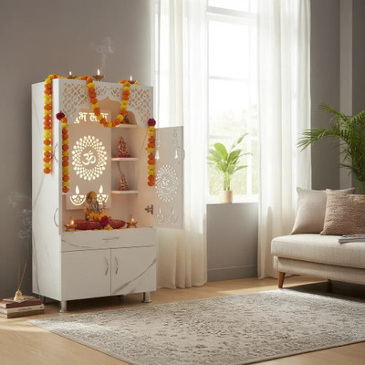 Shlok Engineered Wood Home Temple(Height: 130, Pre-assembled)