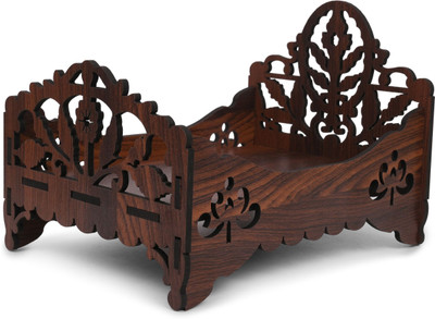 TrendyHouse Premium Wooden Carved Pattern Designer Bed For Kanha Ji/Gopal Ji Bed Engineered Wood Home Temple(Height: 12.7, DIY(Do-It-Yourself))