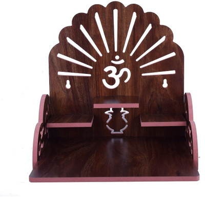 YIXT Wooden Temple for Home & Office | Handcrafted Pooja Mandir | Wall & Floor Mount Solid Wood Home Temple(Height: 28, DIY(Do-It-Yourself))