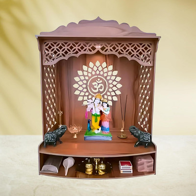 Divinity Decor Divinity decor mdf pooja mandir for home, mandir-43, Engineered Wood Home Temple(Height: 35, DIY(Do-It-Yourself))