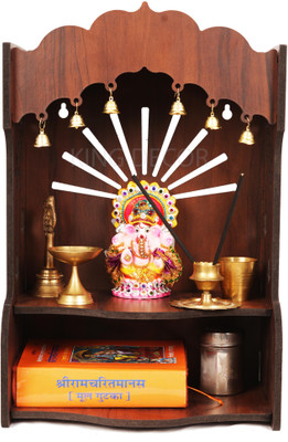 FurniGully Home Temple/Home mandir/god Stand for Home/Pooja Stand/Home mandap Engineered Wood Home Temple(Height: 35, DIY(Do-It-Yourself))