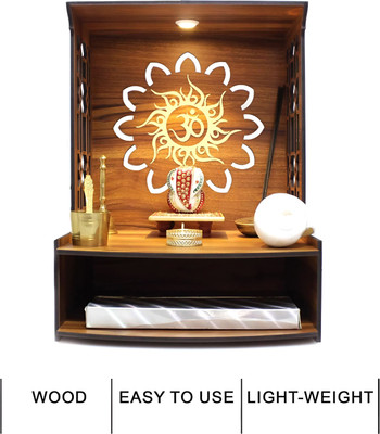 Chitraksh Artworks Home Decor, Big Size with LED Spot Light Size (Design 1) Engineered Wood Home Temple(Height: 39, DIY(Do-It-Yourself))