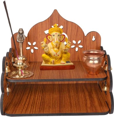 Mohit Enterprises Wood Temple for Home and Office l Puja Mandir l Wooden Mandir l Puja Shelve Engineered Wood Home Temple(Height: 22.5, DIY(Do-It-Yourself))