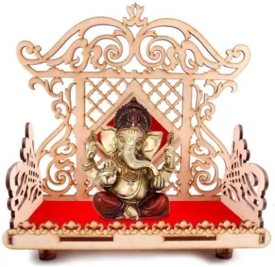 MRIYANGNI Solid Wood Home Temple(Height: 14, Pre-assembled)