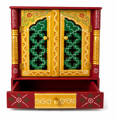 JAMWAIART Temple for Home Pooja, Arti Solid Wood Home Temple(Height: 56, Pre-assembled)